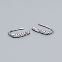 1 Pair Ig Style Simple Style Geometric Plating Inlay Sterling Silver Zircon Ear Studs sku image 1