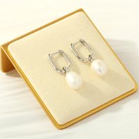 1 Pair Simple Style Irregular Plating Inlay Copper Freshwater Pearl 18k Gold Plated Drop Earrings sku image 2