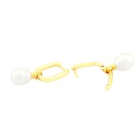 1 Pair Simple Style Irregular Plating Inlay Copper Freshwater Pearl 18k Gold Plated Drop Earrings main image 2