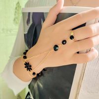 Ig Style Modern Style Round Flower Alloy Plating Inlay Artificial Gemstones Women's Bracelets main image 3
