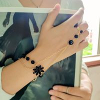 Ig Style Modern Style Round Flower Alloy Plating Inlay Artificial Gemstones Women's Bracelets main image 2