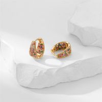1 Pair Sweet Colorful Plating Inlay Copper Zircon Gold Plated Earrings main image 6