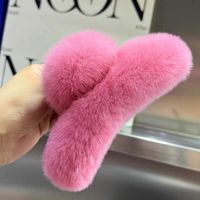 Fashion Solid Color Rabbit Fur Hair Claws 1 Piece sku image 8