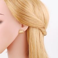 1 Pair Simple Style Solid Color Plating Inlay Copper Zircon 18k Gold Plated Ear Cuffs Ear Studs main image 4