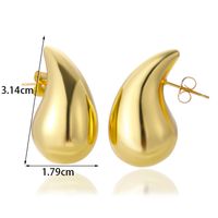 1 Pair Simple Style Water Droplets Copper Ear Studs main image 5