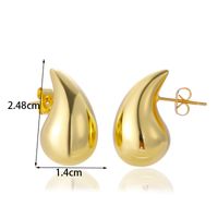 1 Pair Simple Style Water Droplets Copper Ear Studs main image 4