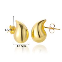 1 Pair Simple Style Water Droplets Copper Ear Studs main image 3