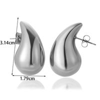 1 Pair Simple Style Water Droplets Copper Ear Studs sku image 6