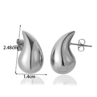 1 Pair Simple Style Water Droplets Copper Ear Studs sku image 4