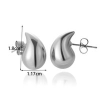 1 Pair Simple Style Water Droplets Copper Ear Studs sku image 2