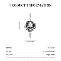 Simple Style Skull Sterling Silver Plating Pendant Necklace main image 3