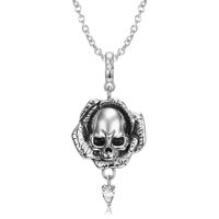 Simple Style Skull Sterling Silver Plating Pendant Necklace main image 2