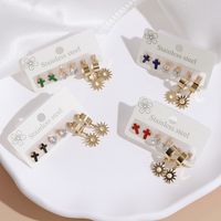 3 Pairs Ig Style Classic Style Commute Cross Plating Stainless Steel Imitation Diamond Gold Plated Drop Earrings main image 4