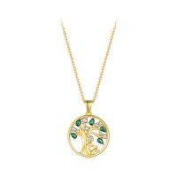 Casual Tree Sterling Silver Plating Inlay Zircon White Gold Plated Necklace sku image 1