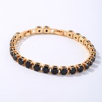 Copper Hip-Hop Vintage Style Simple Style Plating Inlay Solid Color Zircon Bracelets main image 3