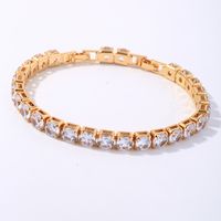 Copper Hip-Hop Vintage Style Simple Style Plating Inlay Solid Color Zircon Bracelets main image 7
