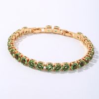 Copper Hip-Hop Vintage Style Simple Style Plating Inlay Solid Color Zircon Bracelets main image 4