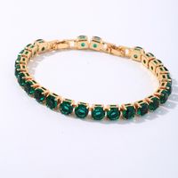 Copper Hip-Hop Vintage Style Simple Style Plating Inlay Solid Color Zircon Bracelets main image 8