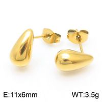 1 Paire Style Moderne Style Simple Couleur Unie Placage Acier Inoxydable Plaqué Or 18K Des Boucles D'Oreilles sku image 5