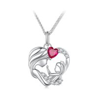 Casual Heart Shape Sterling Silver Plating Inlay Zircon White Gold Plated Necklace sku image 1