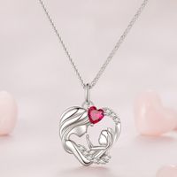 Casual Heart Shape Sterling Silver Plating Inlay Zircon White Gold Plated Necklace main image 1