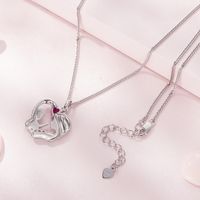 Casual Heart Shape Sterling Silver Plating Inlay Zircon White Gold Plated Necklace main image 3
