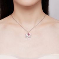 Casual Heart Shape Sterling Silver Plating Inlay Zircon White Gold Plated Necklace main image 2