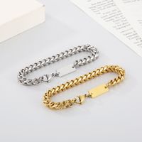 Punk Solid Color Titanium Steel Plating Chain Bracelets Necklace main image 5