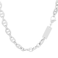 Punk Oval Titanium Steel Plating Chain Bracelets Necklace sku image 3