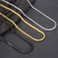 Punk Solid Color Titanium Steel Plating Chain Men's Sweater Chain Necklace main image 1