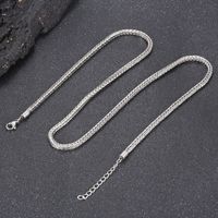 Punk Solid Color Titanium Steel Plating Chain Men's Sweater Chain Necklace main image 5