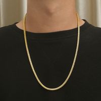 Punk Solid Color Titanium Steel Plating Chain Men's Sweater Chain Necklace main image 4
