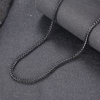 Punk Solid Color Titanium Steel Plating Chain Men's Sweater Chain Necklace main image 3