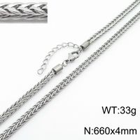 Punk Solid Color Titanium Steel Plating Chain Men's Sweater Chain Necklace sku image 1