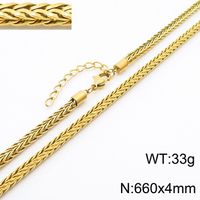 Punk Solid Color Titanium Steel Plating Chain Men's Sweater Chain Necklace sku image 3