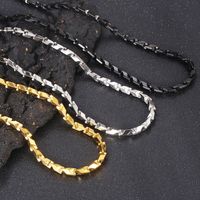 Hip-hop Solid Color Titanium Steel Plating Chain Men's Necklace main image 6