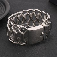 Punk Simple Style Solid Color Stainless Steel Polishing Men's Bracelets main image 5