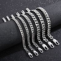 Simple Style Solid Color Titanium Steel Chain Unisex Bracelets main image 1