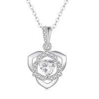 Casual Rose Sterling Silver Plating Inlay Zircon White Gold Plated Necklace sku image 1