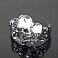 Punk Skull Titanium Steel Men's Cuff Bracelets main image 4
