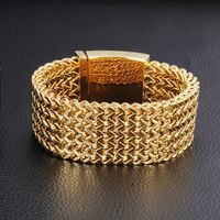 Titanium Steel 18K Gold Plated Simple Style Plating Solid Color Bracelets main image 5