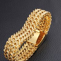 Titan Stahl 18 Karat Vergoldet Einfacher Stil Überzug Einfarbig Armbänder main image 3