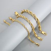 Classic Style Solid Color Titanium Steel Plating Chain 18K Gold Plated Men's Bracelets main image 2