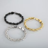 Classic Style Solid Color Titanium Steel Plating Chain 18K Gold Plated Men's Bracelets main image 1