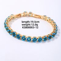 Copper Hip-Hop Vintage Style Simple Style Plating Inlay Solid Color Zircon Bracelets sku image 3