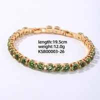 Copper Hip-Hop Vintage Style Simple Style Plating Inlay Solid Color Zircon Bracelets sku image 5