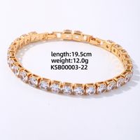 Copper Hip-Hop Vintage Style Simple Style Plating Inlay Solid Color Zircon Bracelets sku image 6