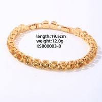 Copper Hip-Hop Vintage Style Simple Style Plating Inlay Solid Color Zircon Bracelets sku image 7