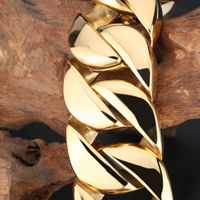 Hip-Hop Solid Color Titanium Steel Patchwork 18K Gold Plated Men's Bracelets main image 4
