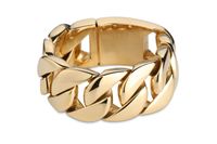 Hip Hop Color Sólido Acero Titanio Labor De Retazos Chapados en oro de 18k Hombres Pulsera sku image 1